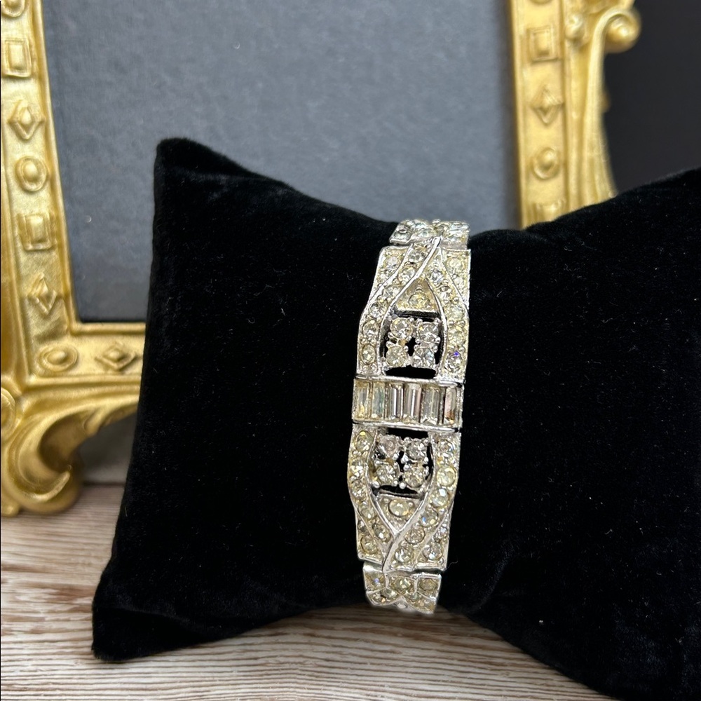 Vintage Ledo Silver Rhinestone Women's Bracelet